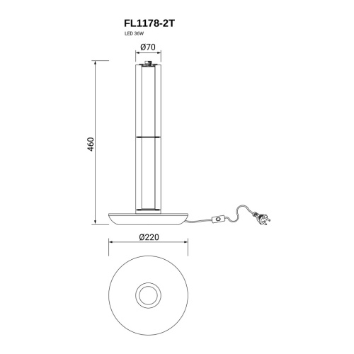 Настольная лампа Instante Chrome FL1178-2T фото 2