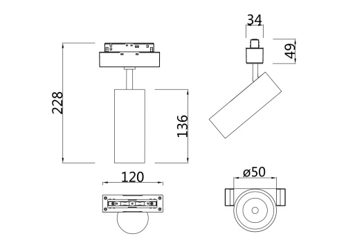 Трековый светильник Technical TR019-2-10W4K-MG фото 2 Трековый светильник Technical TR019-2-10W4K-MG фото 2