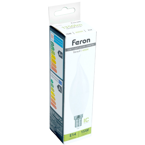 Лампа светодиодная Feron LB-980 Свеча на ветру E14 15W 175-265V 4000K фото 3