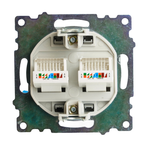 Розетка компьютерная 2-местная RJ-45 (механизм) STEKKER GLS00-7109-06 , серия Катрин, графит фото 8