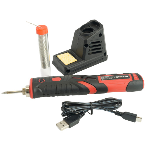 Паяльник беспроводной 8W, нихромовый нагреватель, 1800 mAh, 5В, красный/черный, PLE801-08 фото 11