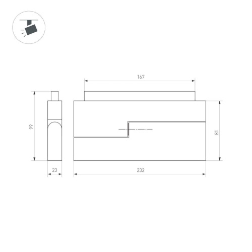 Трековый светодиодный светильник для магнитного шинопровода Arlight Mag-Orient-Flat-Fold-S230-12W Day4000 034661(1) фото 3