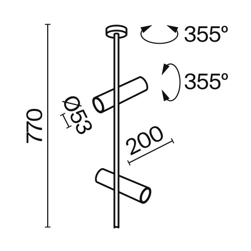 Потолочный светильник Technical C021CL-02B фото 6