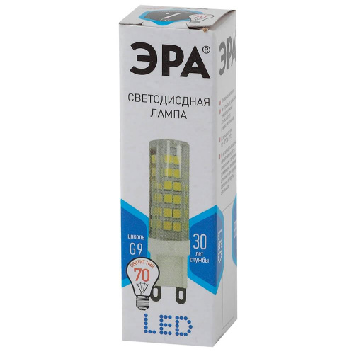Лампа светодиодная ЭРА G9 7W 4000K прозрачная LED JCD-7W-CER-840-G9 Б0027866 фото 3