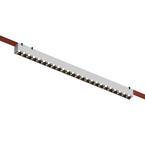 DK5572-WB Cветильник для трека-ремня Belty, серия Grill, со светодиодом, L642*W40*H45мм, 48V DC, 24W, RA90, 24°, 4000K, IP20, белый с черным, алюминий фото 4