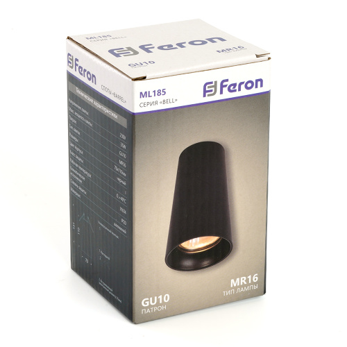 Светильник потолочный Feron ML185 Barrel BELL MR16 35W, 230V, GU10, чёрный фото 8