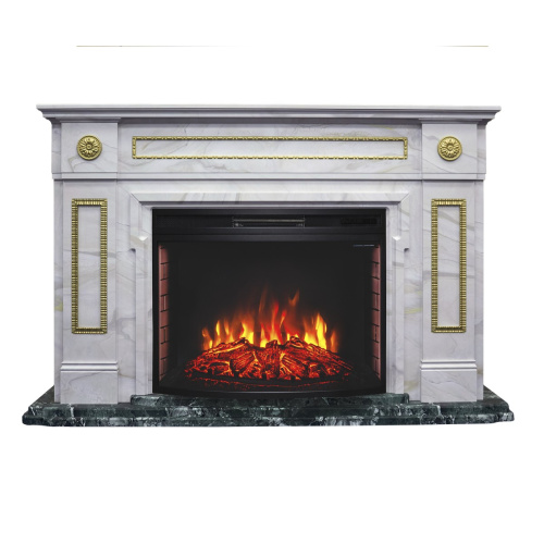 Каминокомплект PRESIDENT/ПРЕЗИДЕНТ Президентский мрамор с очагом Электроочаг FIRESPACE/ФАЕРСПЕЙС 33