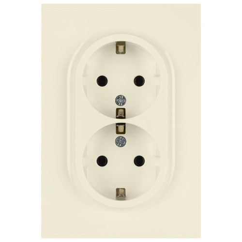 Розетка ЭРА Arktik 16-2105-02 двойная с заземлением 2X2P+E Schuko со шторками 16А-250В слоновая кость Б0070455 Розетка ЭРА Arktik 16-2105-02 двойная с заземлением 2X2P+E Schuko со шторками 16А-250В слоновая кость Б0070455