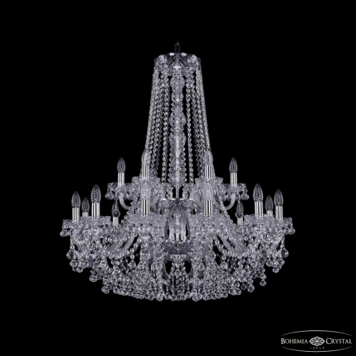 Люстра хрустальная 1409/12+6/300/h-94/2d Ni