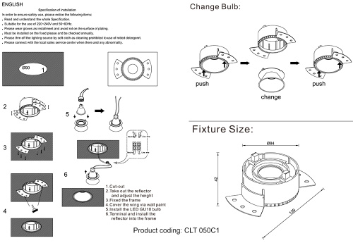 Светильник встраиваемый Crystal Lux CLT 050C1 WH-WH фото 4