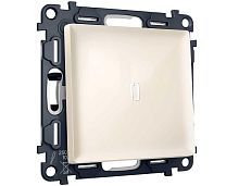 Комплект механизма 1-клавишного выключателя с самовозвратом с подсветкой 5600K Ambrella Volt ALFA Бежевый глянец QUANT (AP3020, VM113, G14W) MA302055