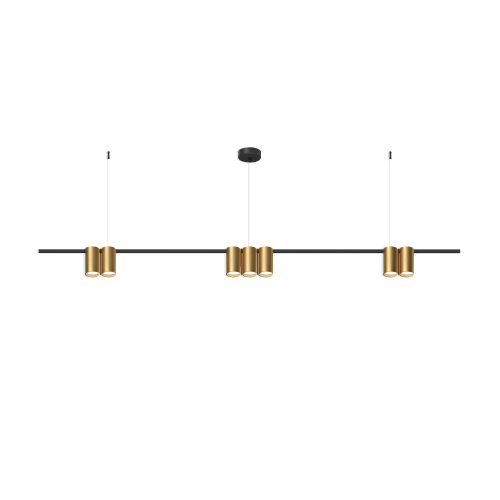DK4063-BK+SG Подвесной светильник ORBIT, IP20, 7xGU10 LED до 15 Вт, черный + сатинированное золото, алюминий фото 3