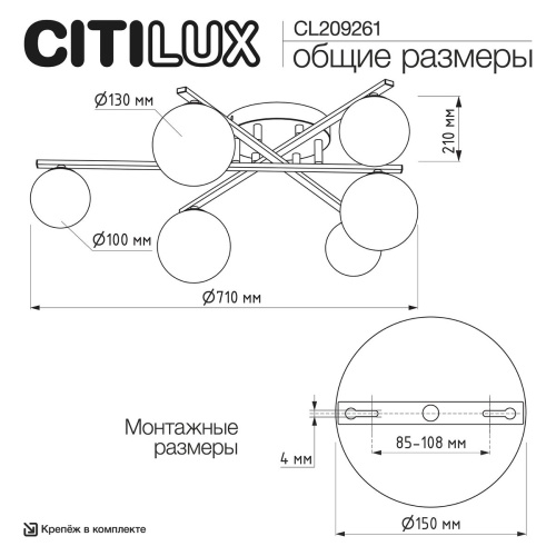 Потолочная люстра Citilux Glob CL209261 фото 4