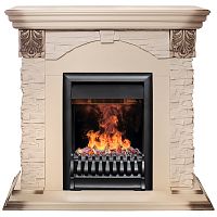 Электрокамин RealFlame Dublin Lux WT белый дуб с серой патиной с очагом 3D Oregan