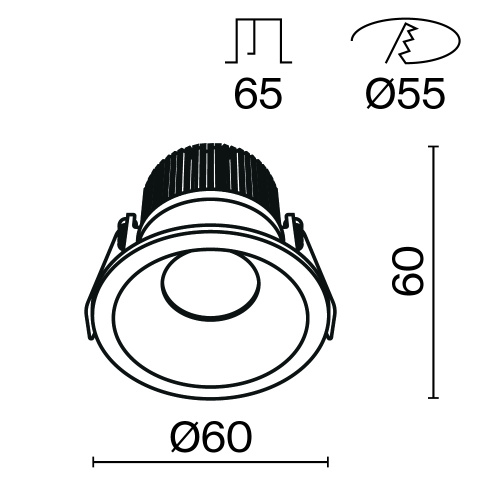 Встраиваемый светильник Technical DL034-01-06W4K-D-B фото 3