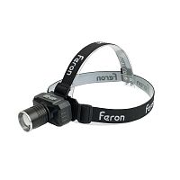 Фонарь налобный FERON TH2314 c аккумулятором 20W, 2500mAh IP44, USB type-C, Алюминий