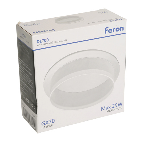 Светильник встраиваемый Feron DL700  потолочный GX70 белый круг фото 10