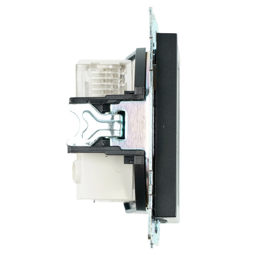 Розетка TV + компьютерная RJ-45 (механизм), STEKKER GLS00-7106-05, серия Катрин, черный фото 3