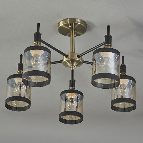 Потолочный светильник Escada 599/5P E27*60W Antique brass/Black фото 2