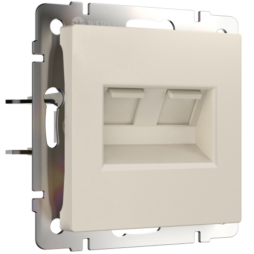Розетка двойная Ethernet RJ-45 (айвори матовый) W1181162 Розетка двойная Ethernet RJ-45 (айвори матовый) W1181162