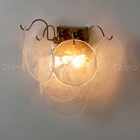 Бра Cloyd LINZE-B W2 / выс. 32 см - латунь - белое стекло (арт.20482)