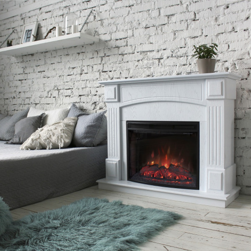 Каминокомплект CAROLINA/БОСТОН Бьянко с очагом Электроочаг EVRIKA 25.5 фото 4