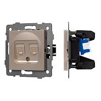 Механизм компьютерной розетки двойной SCT-MPC2-PL-GD-V (RJ-45, CAT6) Arlight 049850