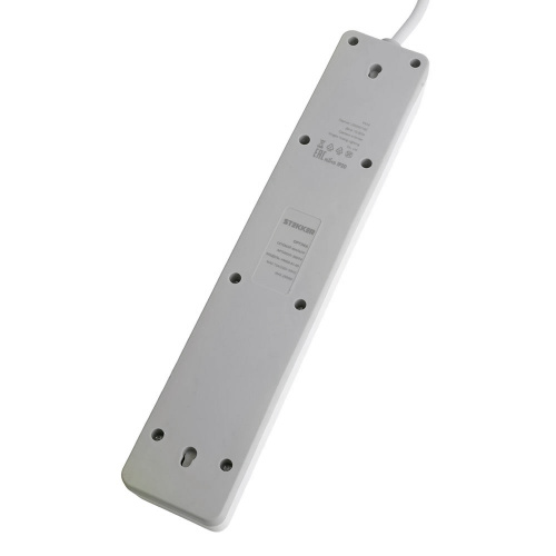 Сетевой фильтр 5-местный с/з STEKKER HM20-51-053x1мм2, 5 м, серия Optima, белый фото 3