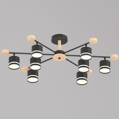 Потолочная люстра Reluce 78730-0.3-08 GX53 BK+WOOD Потолочная люстра Reluce 78730-0.3-08 GX53 BK+WOOD
