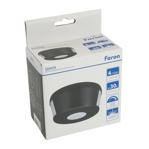 Датчик движения 2000W 30m  360°(верт.) чёрный SEN19 фото 8