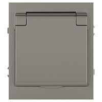 Розетка ЭРА Arktik 16-2103-07 с заземлением 2P+E Schuko со шторками с крышкой 16А-250В титан Б0070440