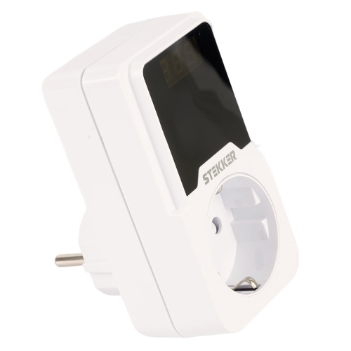 Реле напряжения для розетки регулируемое  STEKKER  VPR-200W, 230В,16A,белый фото 8