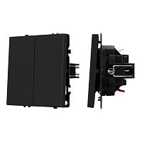 Механизм выключателя двухклавишный непроходной SWT-NOBE-MK02-SFPL-BK (230V, 10A) Arlight 054252
