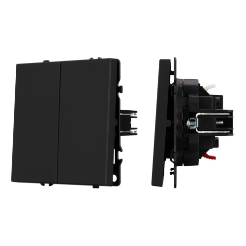 Механизм выключателя двухклавишный непроходной SWT-NOBE-MK02-SFPL-BK (230V, 10A) Arlight 054252 Механизм выключателя двухклавишный непроходной SWT-NOBE-MK02-SFPL-BK (230V, 10A) Arlight 054252