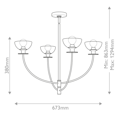 Люстра Alora Mood, Арт. ALM-SYLVIA4-BG-CL фото 8