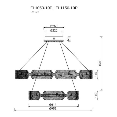 Люстра подвесная Epico Gold FL1050-10P фото 10 Люстра подвесная Epico Gold FL1050-10P фото 10