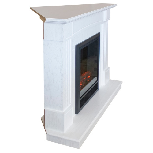 Электрокамин RealFlame Andrea Corner WT фактурный белый с очагом 3D Oregan фото 5