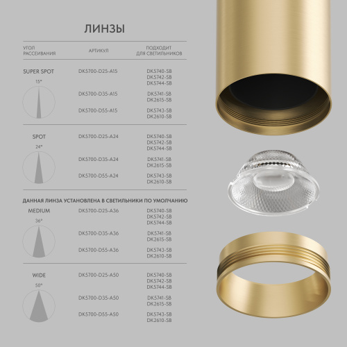 DK5741-SB Светильник для трека SHINE SPOT со светодиодом, D45*H100, 48V DC, 10W, RA?90, 3000K, IP20, сатинированная латунь, алюминий фото 8