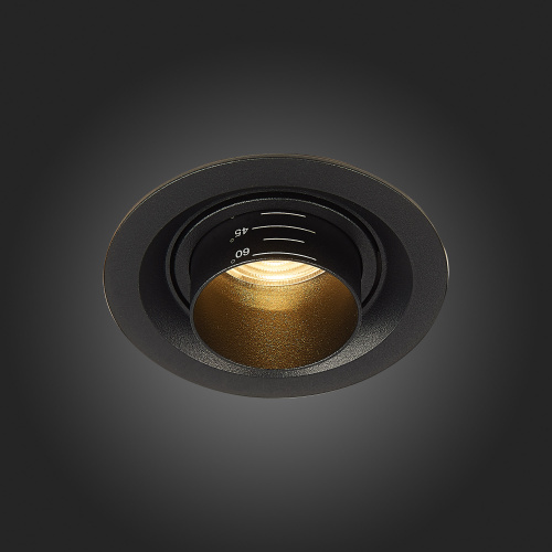 ST701.438.07 Св-к встр. Zoom Черный LED 1*7W 3000K 560Lm Ra 15°-60° IP20 D90xH65 170-240V Встраиваемые светильники фото 9