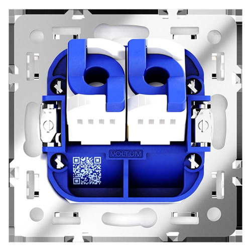 Розетка компьютерная встраиваемая Voltum S70 двойная RJ45+RJ45 кат.6, (кашемир) VLS060203 фото 3