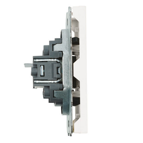 Розетка компьютерная 1-местная RJ-45 (механизм), STEKKER, серия Эмили, RST00-5117-01, белый фарфор, soft touch фото 4
