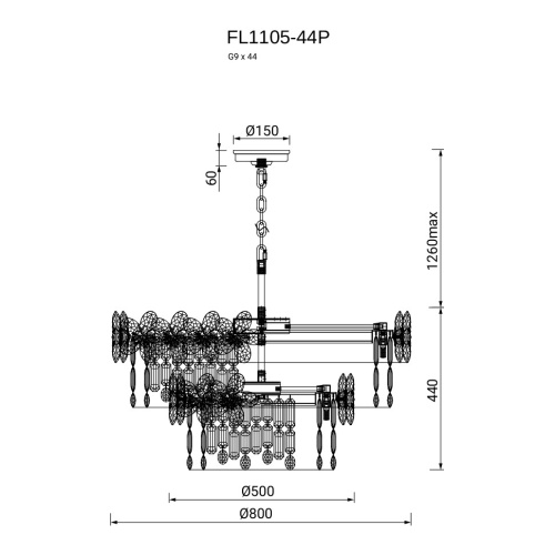 Люстра подвесная Jardin FL1105-44P фото 4