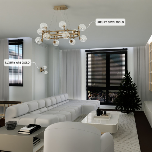 Люстра Crystal Lux LUXURY SP12L GOLD фото 2