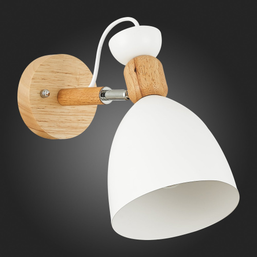 SLE103801-01 Светильник настенный Светлое дерево, Белый/Белый E27 1*60W BALCAMO фото 4