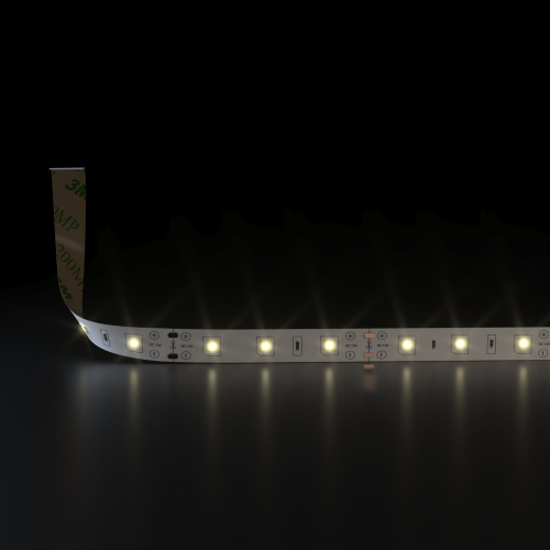 Комплект светодиодной ленты 12 В 4,8 Вт 60 Led/м 2835 IP20, теплый белый 3300K, 5 м Набор светодиодной ленты 12V 4,8W 60Led 2835 IP20 теплый белый, 5м фото 2