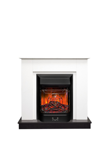 Каминокомплект АСТИ Белый/Уни Неро с очагом Электроочаг MAJESTIC LUX/МАДЖЕСТИК