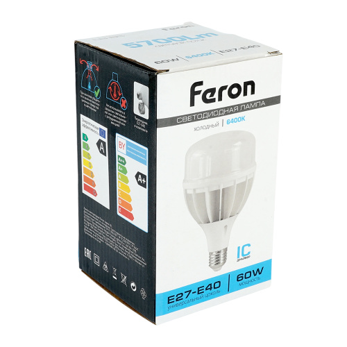 Лампа светодиодная Feron LB-65 E27-E40 60W 175-265V 6400K фото 6