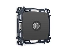 Комплект механизма TV розетки проходной AMBRELLA VOLT OMEGA Графит мягкое касание 5-1000 MHz 4dB QUANT (OP9130, VM211) MO913030