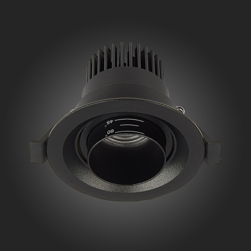 ST701.438.07 Св-к встр. Zoom Черный LED 1*7W 3000K 560Lm Ra 15°-60° IP20 D90xH65 170-240V Встраиваемые светильники фото 3