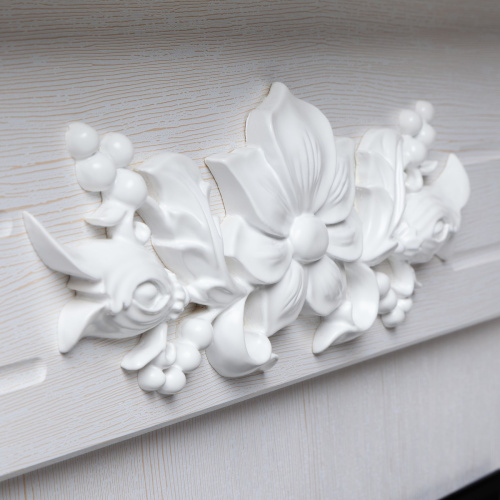 Электрокамин RealFlame Ottawa WT белое золото с очагом Majestic Lux Brass фото 6